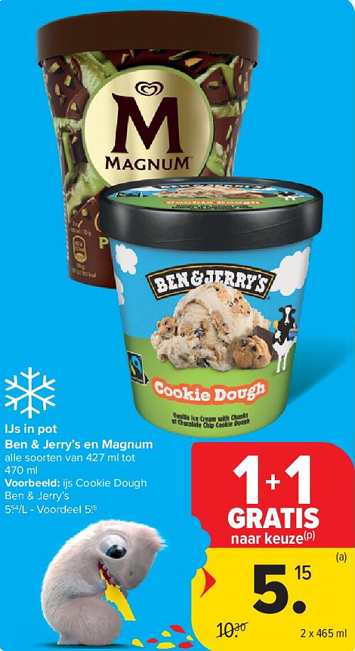 IJs in pot Ben & Jerry’s en Magnum