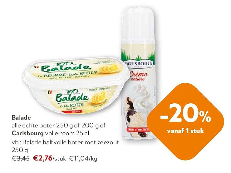 Balade Balade halfvolle boter met zeezout 250 g