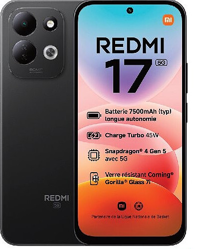 Smartphone Xiaomi Redmi 17 5G 128 Go noir