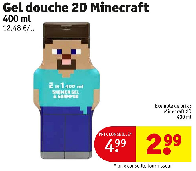 Gel douche 2D Minecraft 400 ml