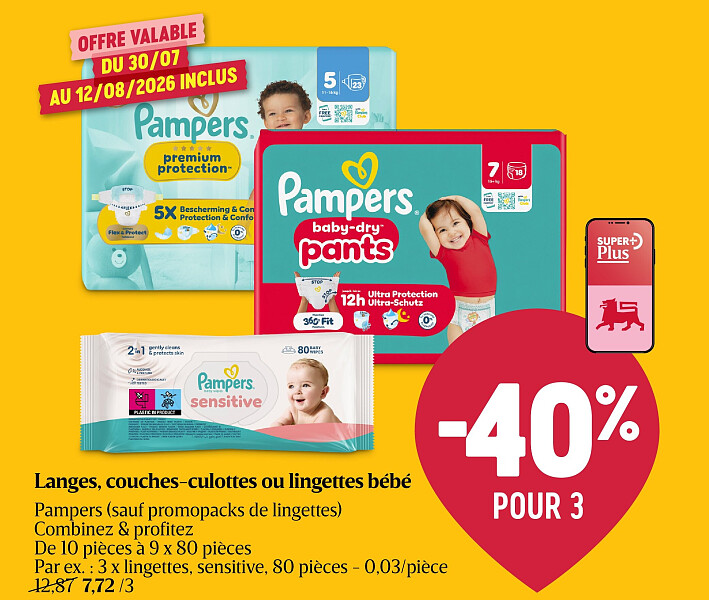 Langes, couches-culottes ou lingettes bébé