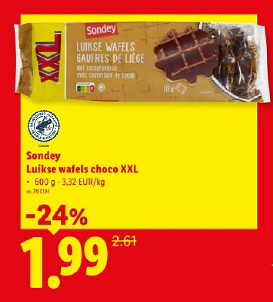 Luikse wafels choco XXL