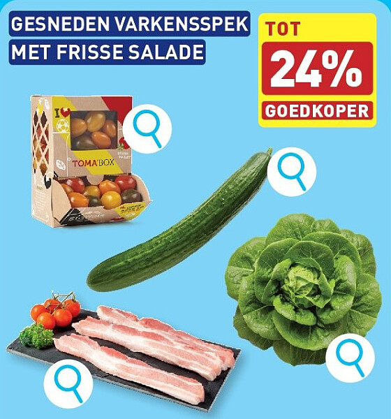 GESNEDEN VARKENSSPEK MET FRISSE SALADE