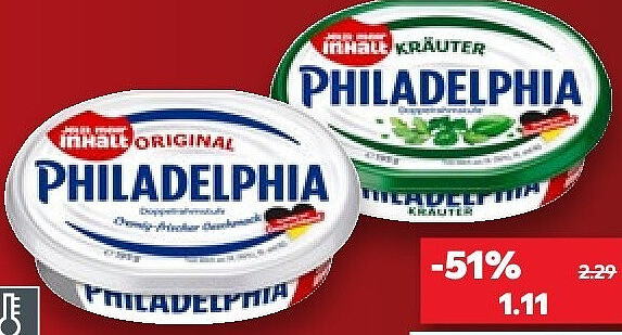 Philadelphia Frischkäsezubereitung