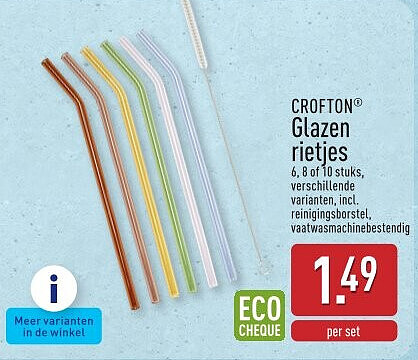 Glazen rietjes