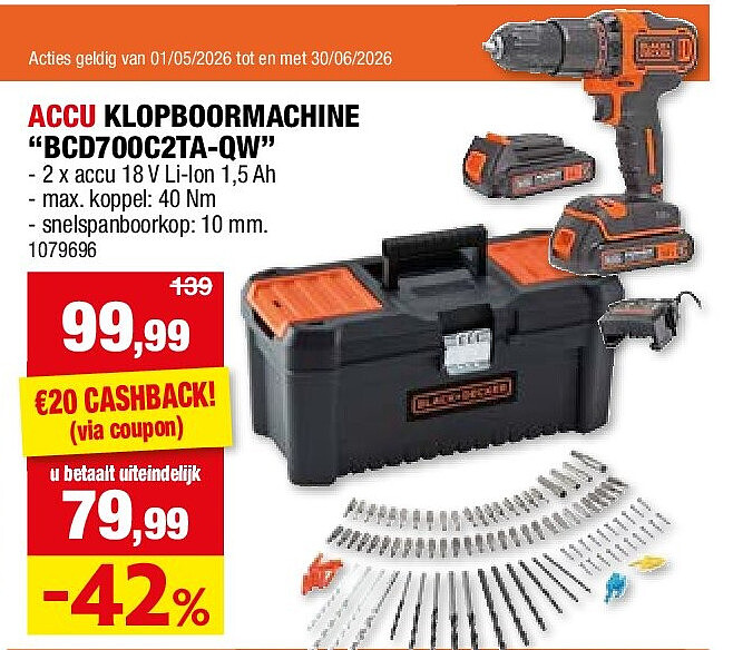 ACCU KLOPBOORMACHINE “BCD700C2TA-QW”