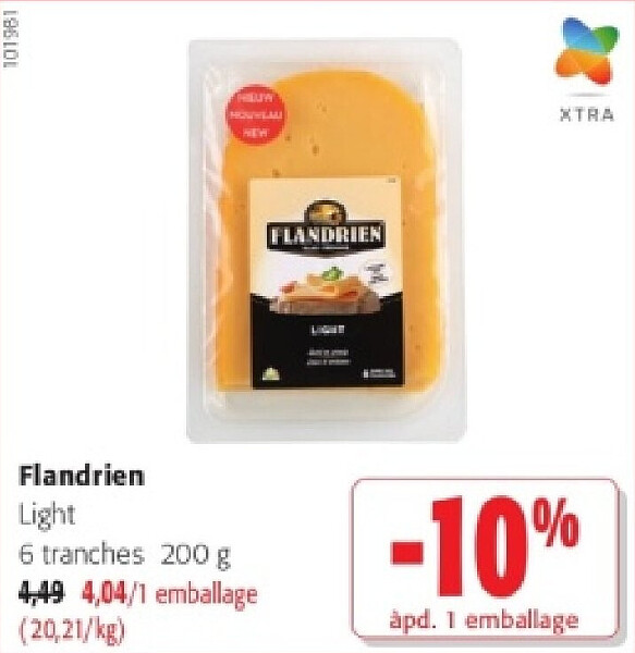 Flandrien Light 6 tranches 200 g