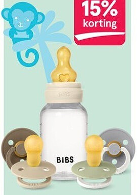 BIBS Babyfles Slow Flow Latex Ivory 150 ml