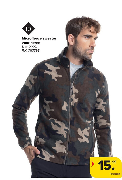 Microfl eece sweater voor heren