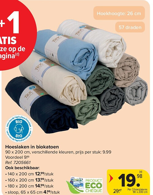 Hoeslaken in biokatoen