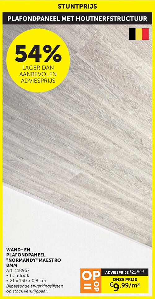 WAND- EN PLAFONDPANEEL "NORMANDY" MAESTRO 8MM