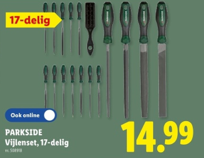 Vijlenset, 17-delig