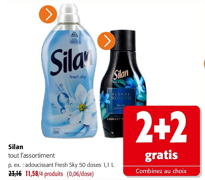 Silan adoucissant Fresh Sky 50 doses 1,1 L