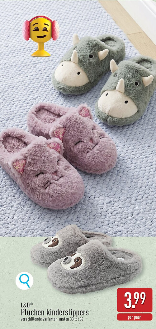 Pluchen kinderslippers