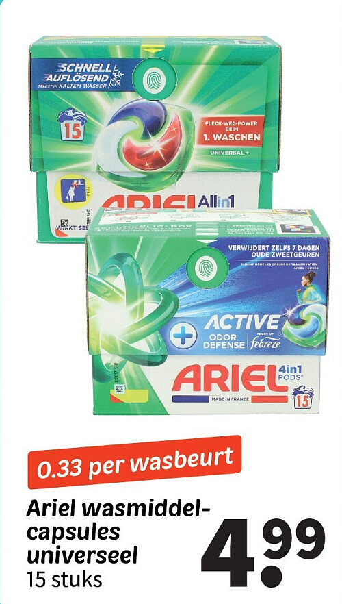 Ariel wasmiddelcapsules universeel