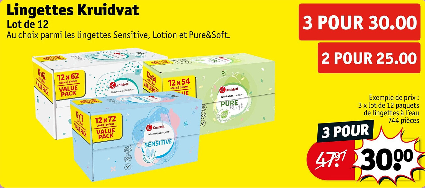 Lingettes Kruidvat 3 POUR