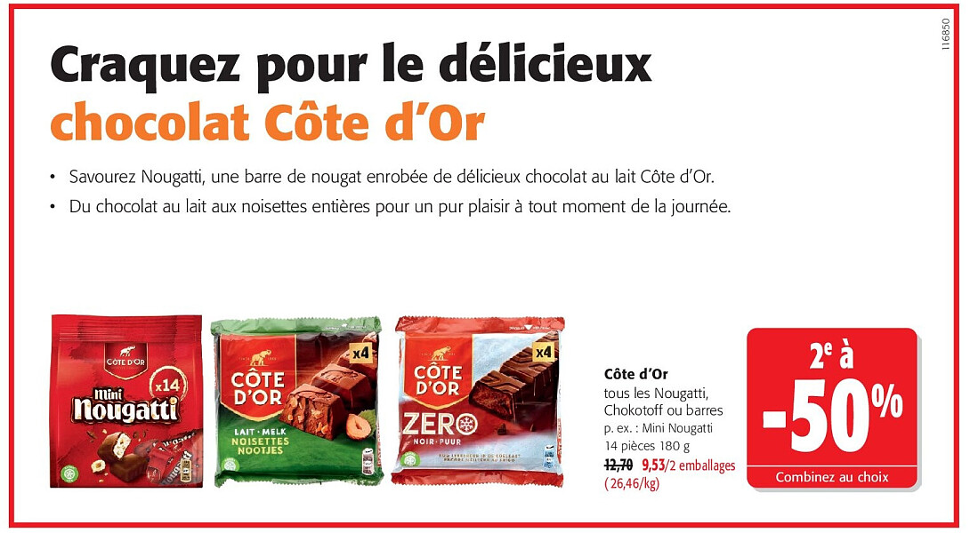 Côte d’Or Mini Nougatti 14 pièces 180 g