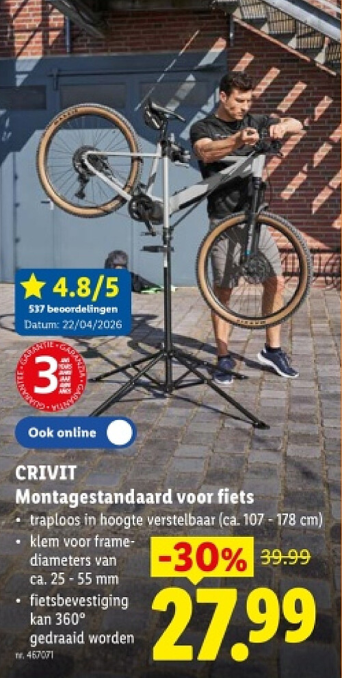 Montagestandaard voor fiets