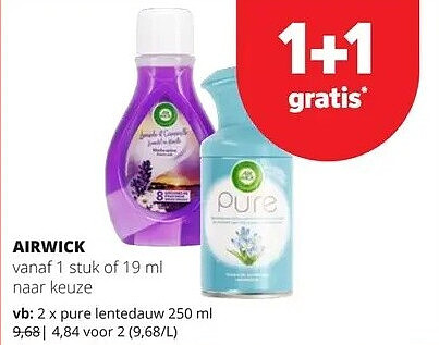 AIRWICK pure lentedauw 250 ml