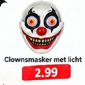 Clownsmasker met licht