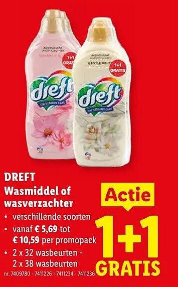 Wasmiddel of wasverzachter