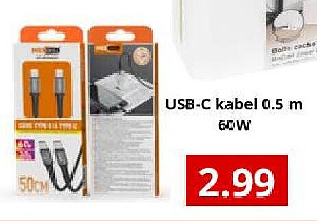 USB-C kabel 0.5 m 60W