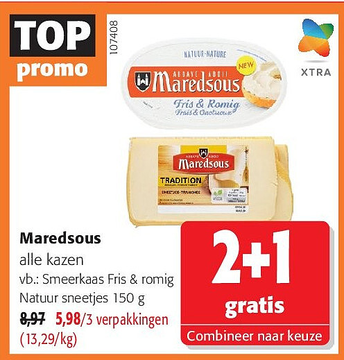 Maredsous Smeerkaas Fris & romig Natuur sneetjes 150 g