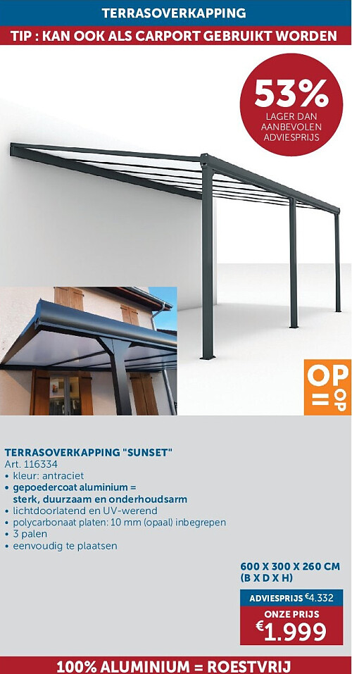 TERRASOVERKAPPING "SUNSET"