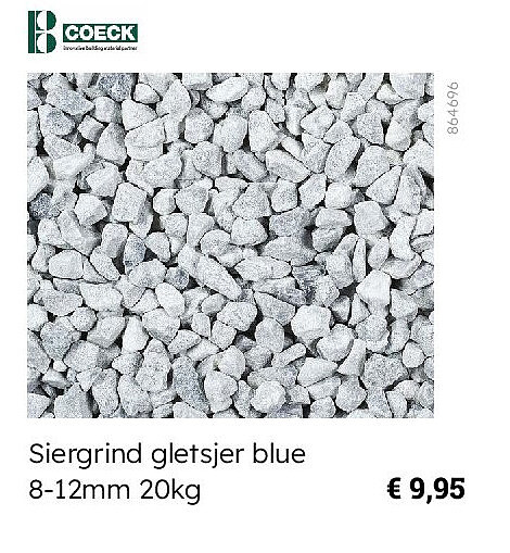 Siergrind gletsjer blue 8-12mm 20kg