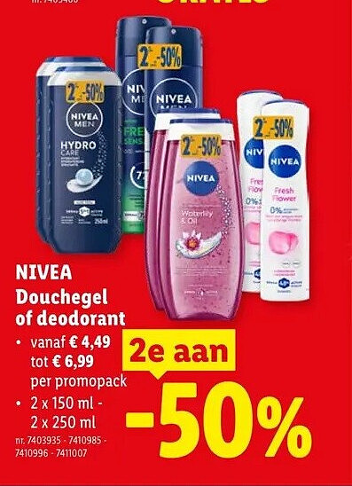 Douchegel of deodorant