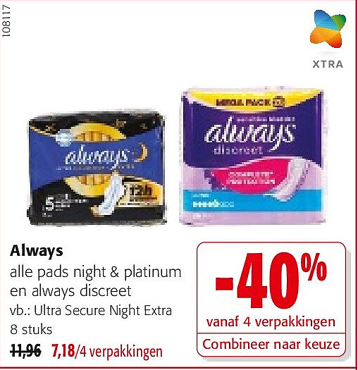 Always Ultra Secure Night Extra 8 stuks