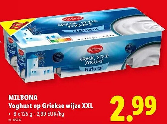 Yoghurt op Griekse wijze XXL
