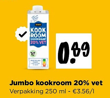 Jumbo kookroom 20% vet