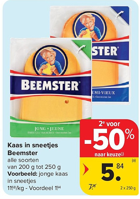 Kaas in sneetjes Beemster