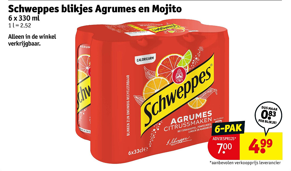 Schweppes blikjes Agrumes en Mojito