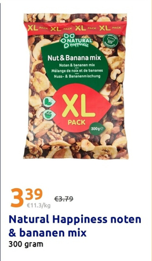 Natural Happiness noten & bananen mix
