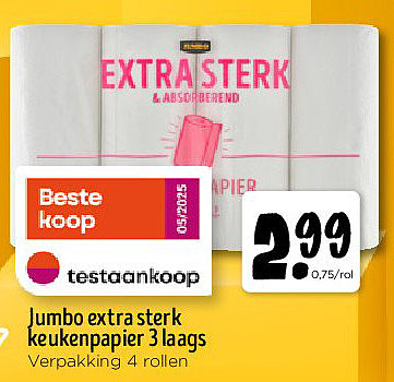 Jumbo extra sterk keukenpapier 3 laags