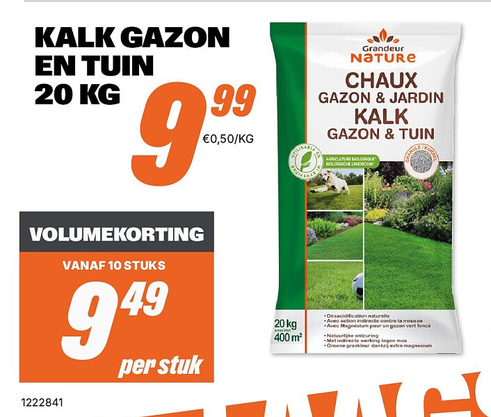 KALK GAZON EN TUIN 20 KG