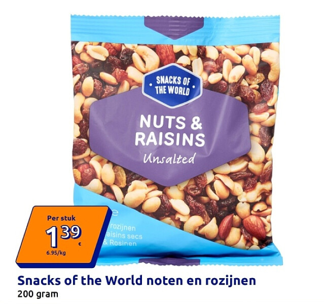 Snacks of the World noten en rozijnen