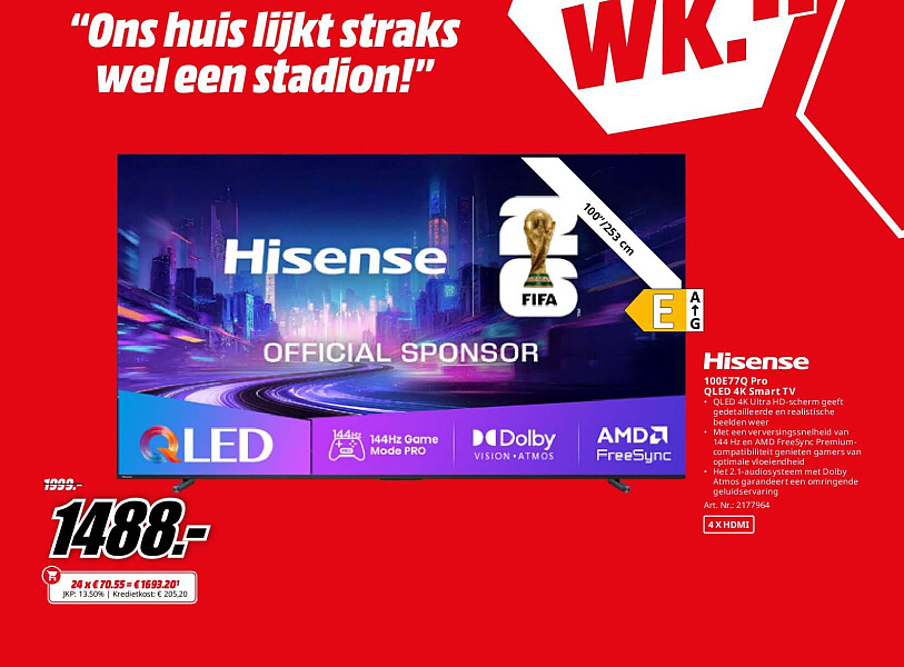 Hisense 100E77Q Pro QLED 4K Smart TV