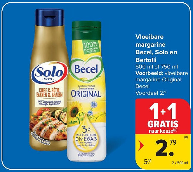 Vloeibare margarine Becel, Solo en Bertolli