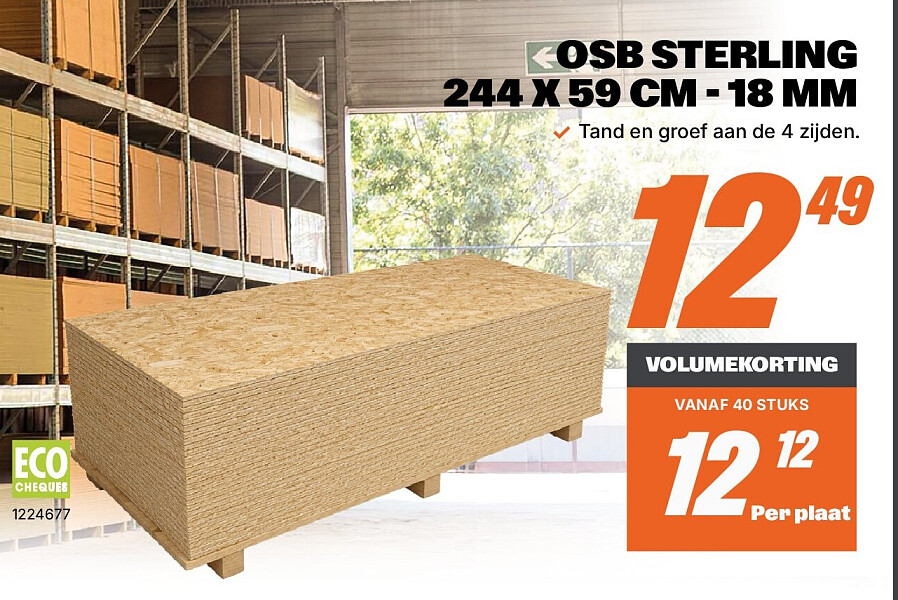 OSB STERLING 244 X 59 CM - 18 MM