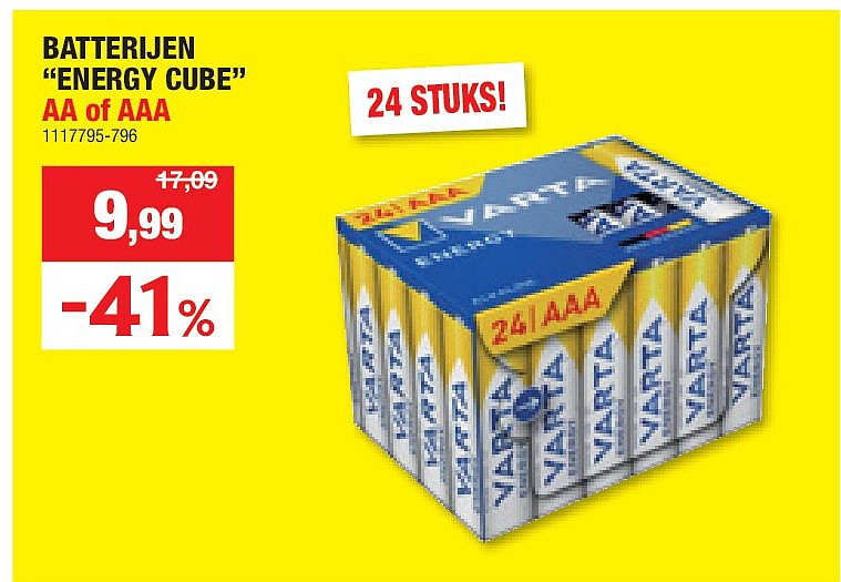 BATTERIJEN “ENERGY CUBE” AA of AAA