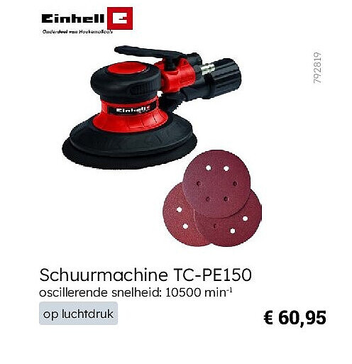 Schuurmachine TC-PE150 oscillerende snelheid: 10500 min-1