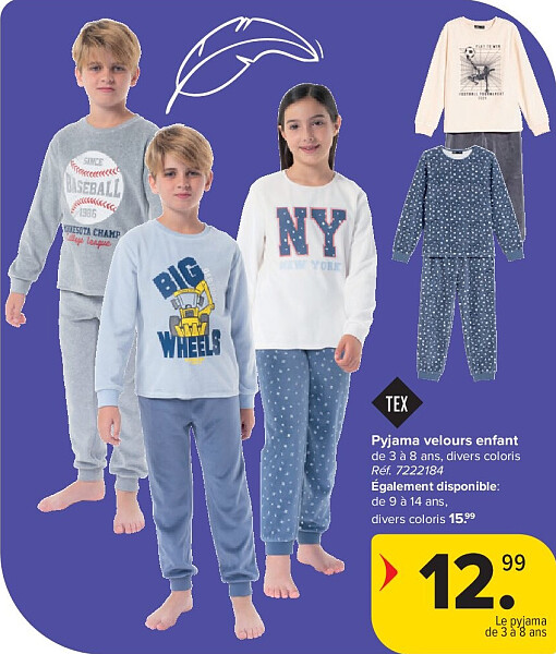 Pyjama velours enfant