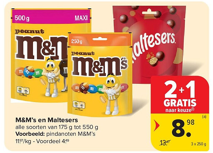 M&M’s en Maltesers