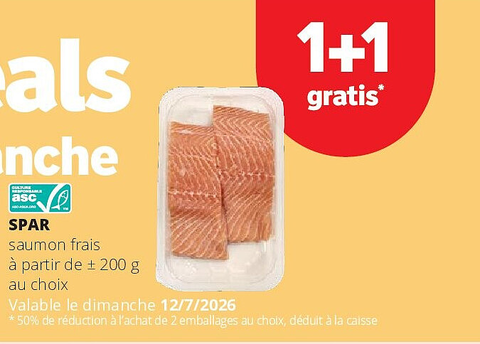 SPAR saumon frais à partir de ± 200 g