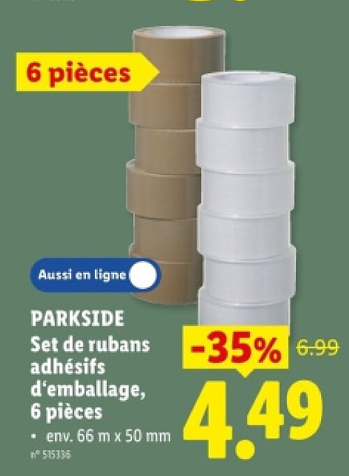 Set de rubans adhésifs d'emballage, 6 pièces