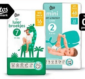 Etos Soft & Protect luiers en luierbroekjes midpakken – 2 stuks