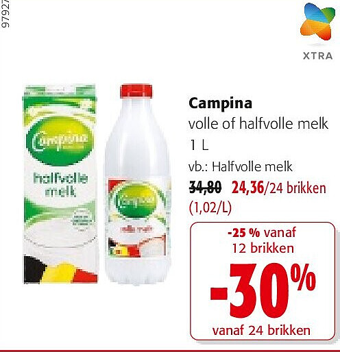 Campina volle of halfvolle melk 1 L